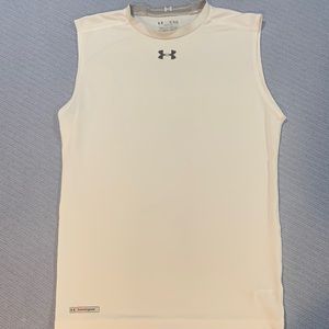 Under Armory Men's HeatGear Sonic Compression Sleeveless XL White